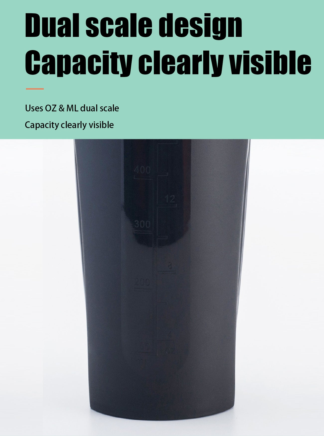 Protein powder shaker cup, leak-proof mixing cup, with a metal mixing ball, 600 ml, suitable for pre-workout drinks and nutritional supplements.
