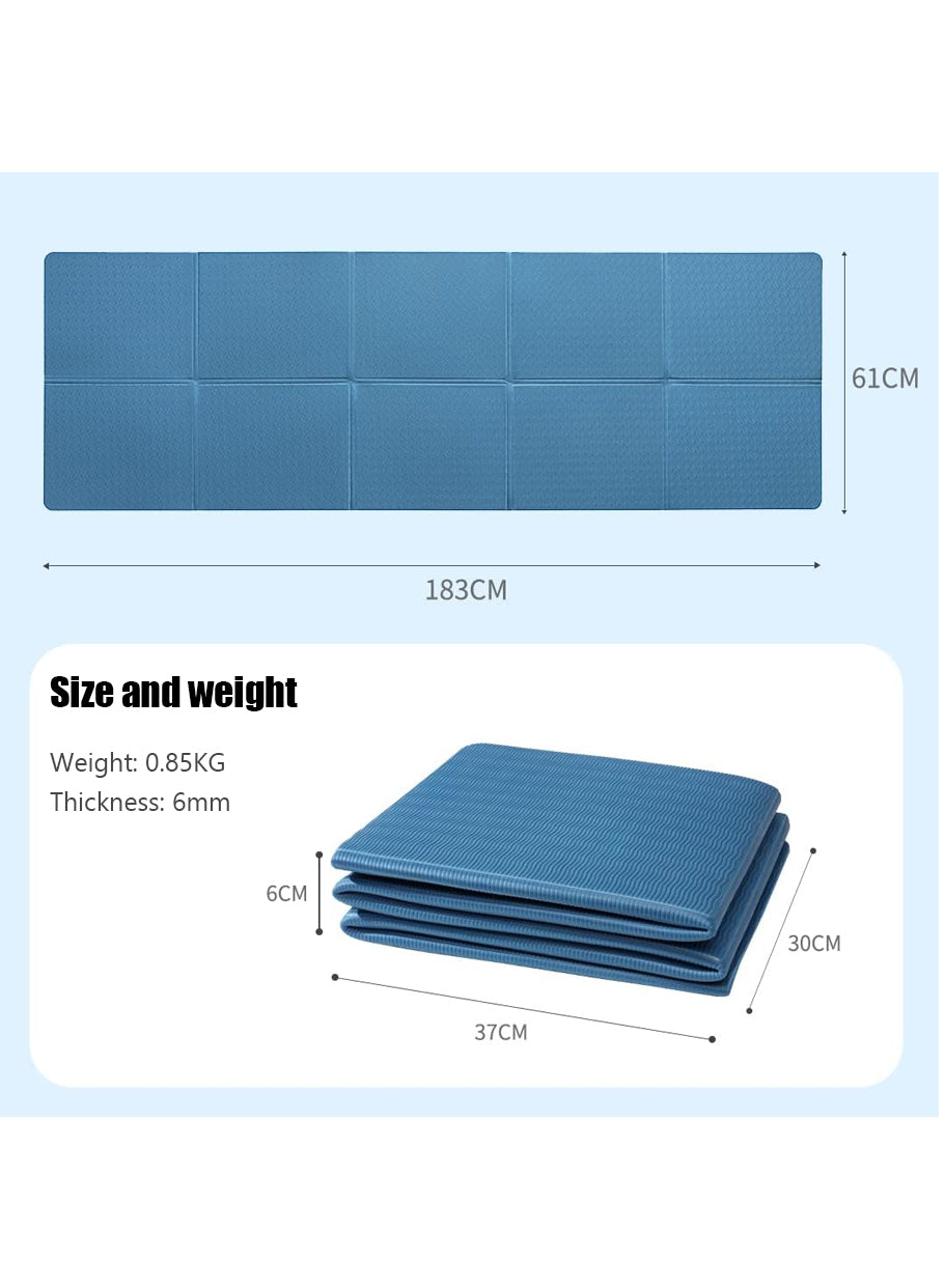 Portable Yoga Mat | High-density Foam Foldable Yoga Mat | Non-slip Yoga Mat | Eco-friendly TPE Material | Suitable for Yoga, Pilates, and Fitness during Travel