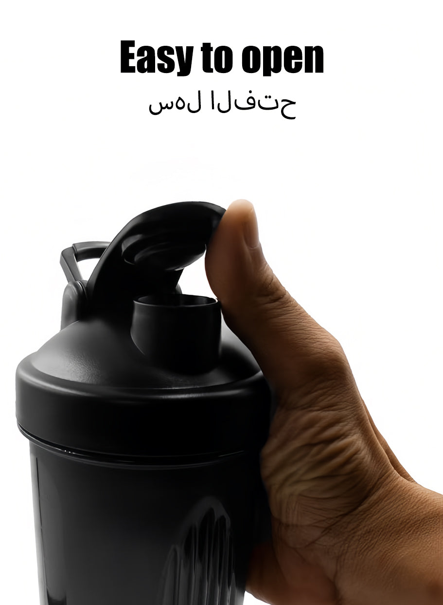 Protein powder shaker cup, leak-proof mixing cup, with a metal mixing ball, 600 ml, suitable for pre-workout drinks and nutritional supplements.