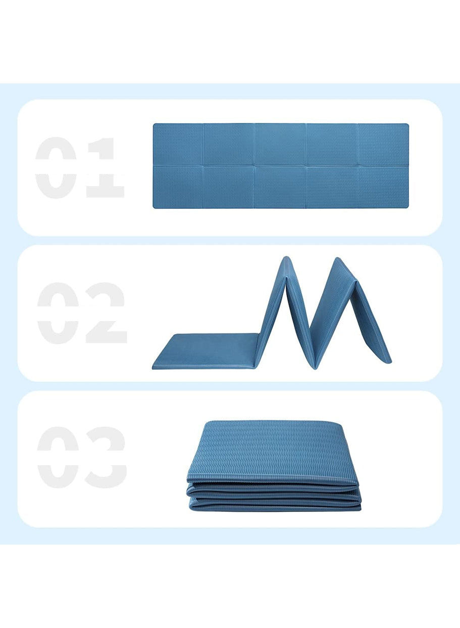 Portable Yoga Mat | High-density Foam Foldable Yoga Mat | Non-slip Yoga Mat | Eco-friendly TPE Material | Suitable for Yoga, Pilates, and Fitness during Travel