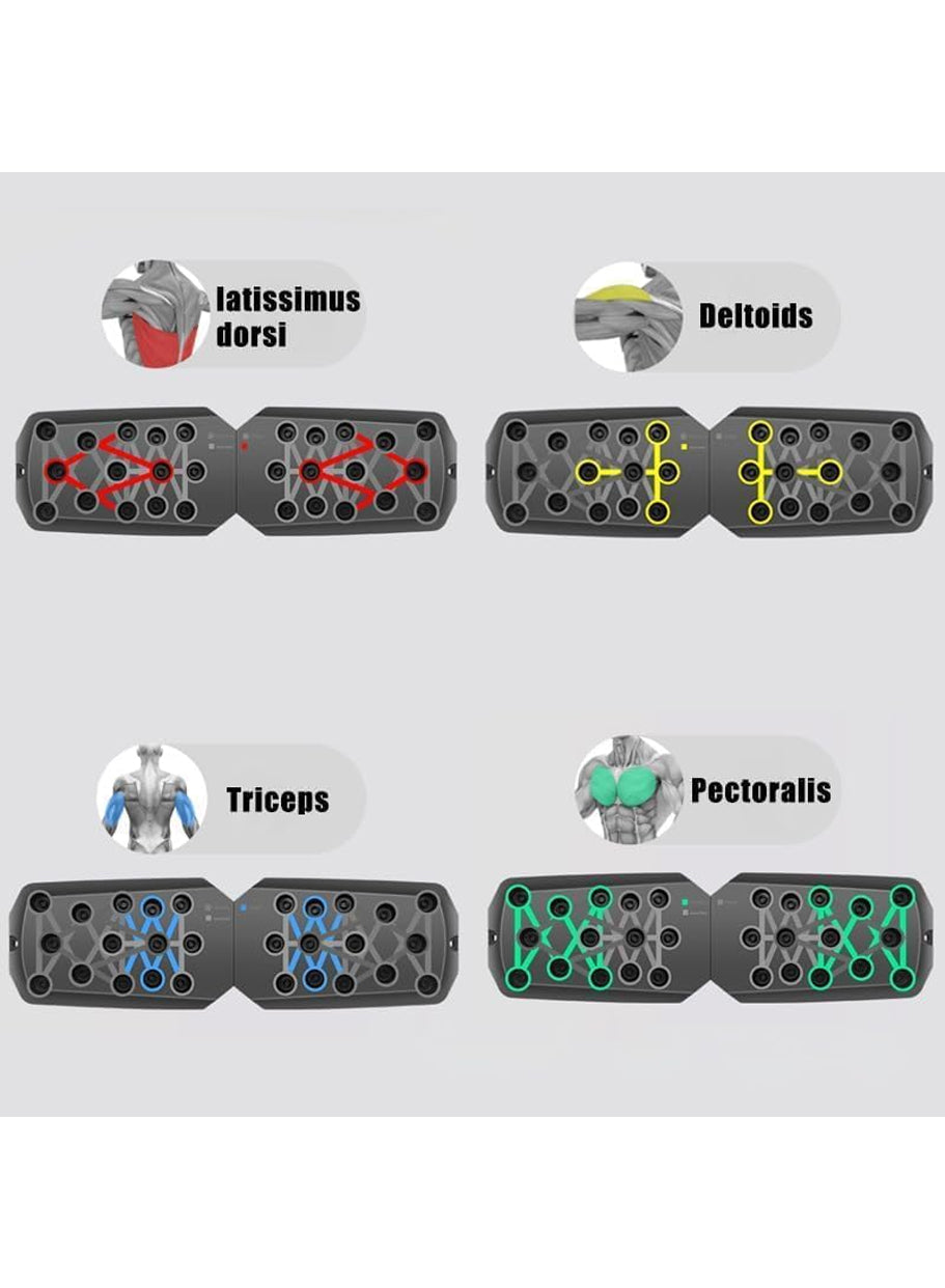 Multi-function push up board, portable push up board, with pull rope, foldable, can exercise chest and abdominal muscles. It can also exercise arms, core muscles and back muscles, suitable for both men and women.