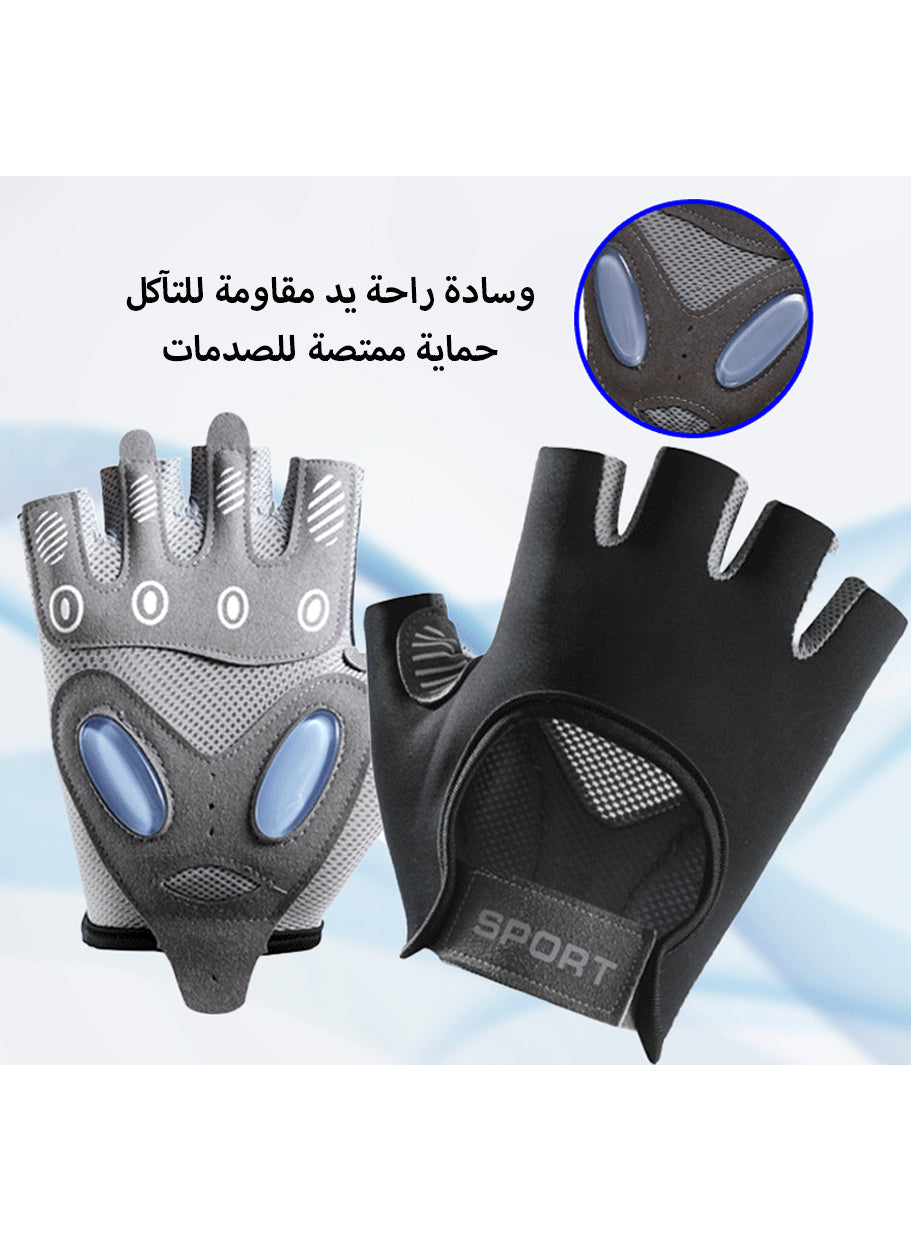 Fitness gloves, non-slip and wear-resistant, comfortable and breathable, suitable for sports, cycling, and weightlifting, black