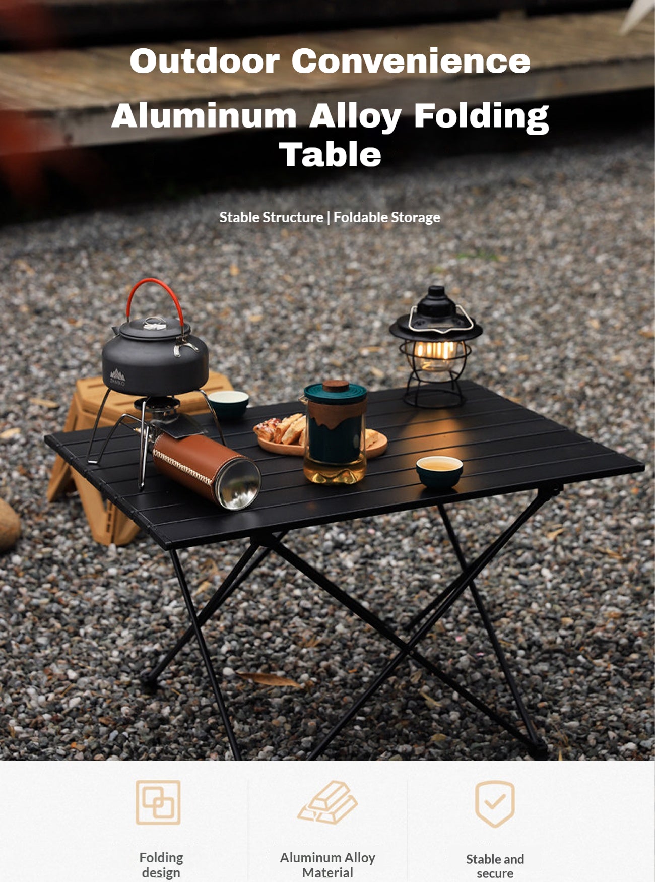 Outdoor camping table | Folding picnic table | Storable | Foldable outdoor table | 55*41*40CM