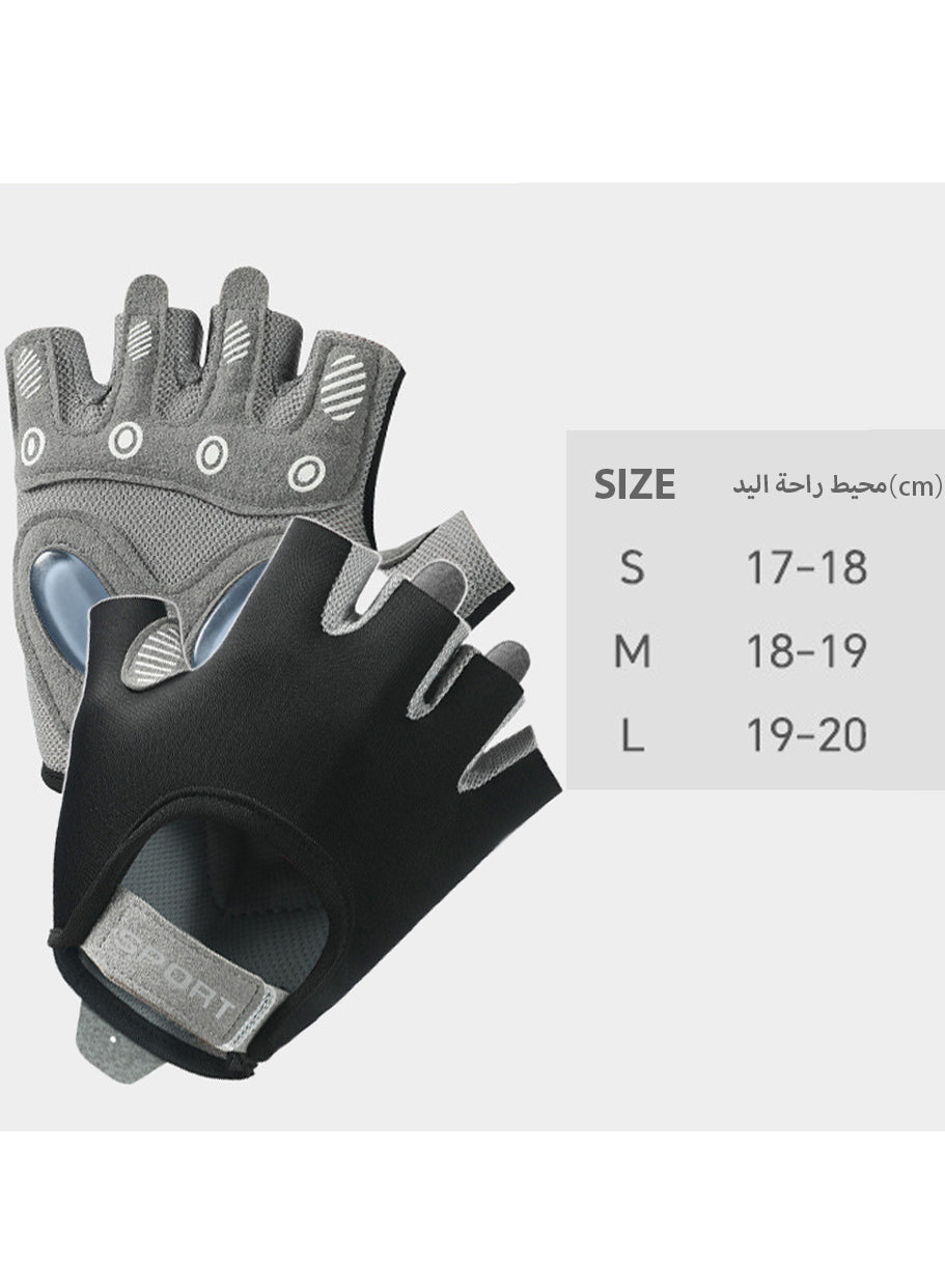 Fitness gloves, non-slip and wear-resistant, comfortable and breathable, suitable for sports, cycling, and weightlifting, black