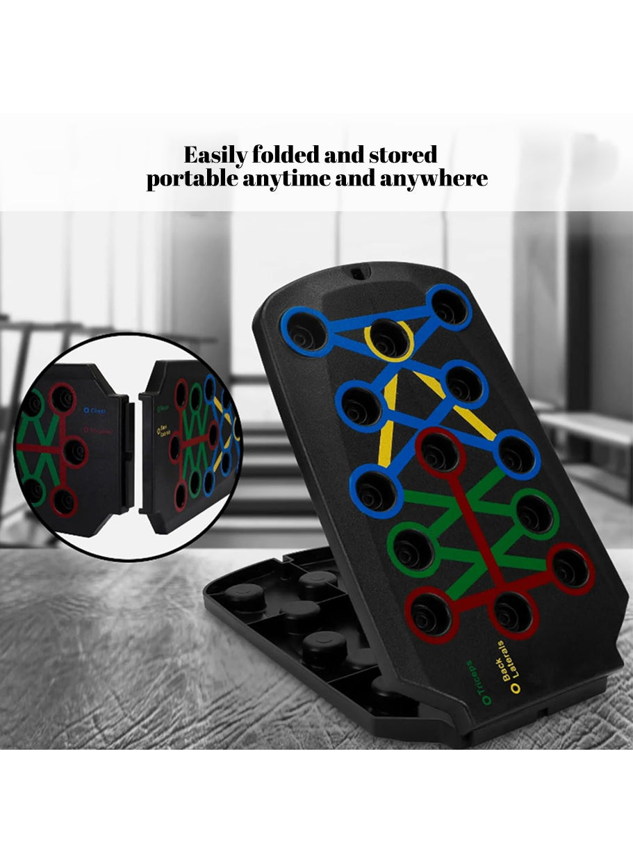 Multi-function push up board, portable push up board, with pull rope, foldable, can exercise chest and abdominal muscles. It can also exercise arms, core muscles and back muscles, suitable for both men and women.