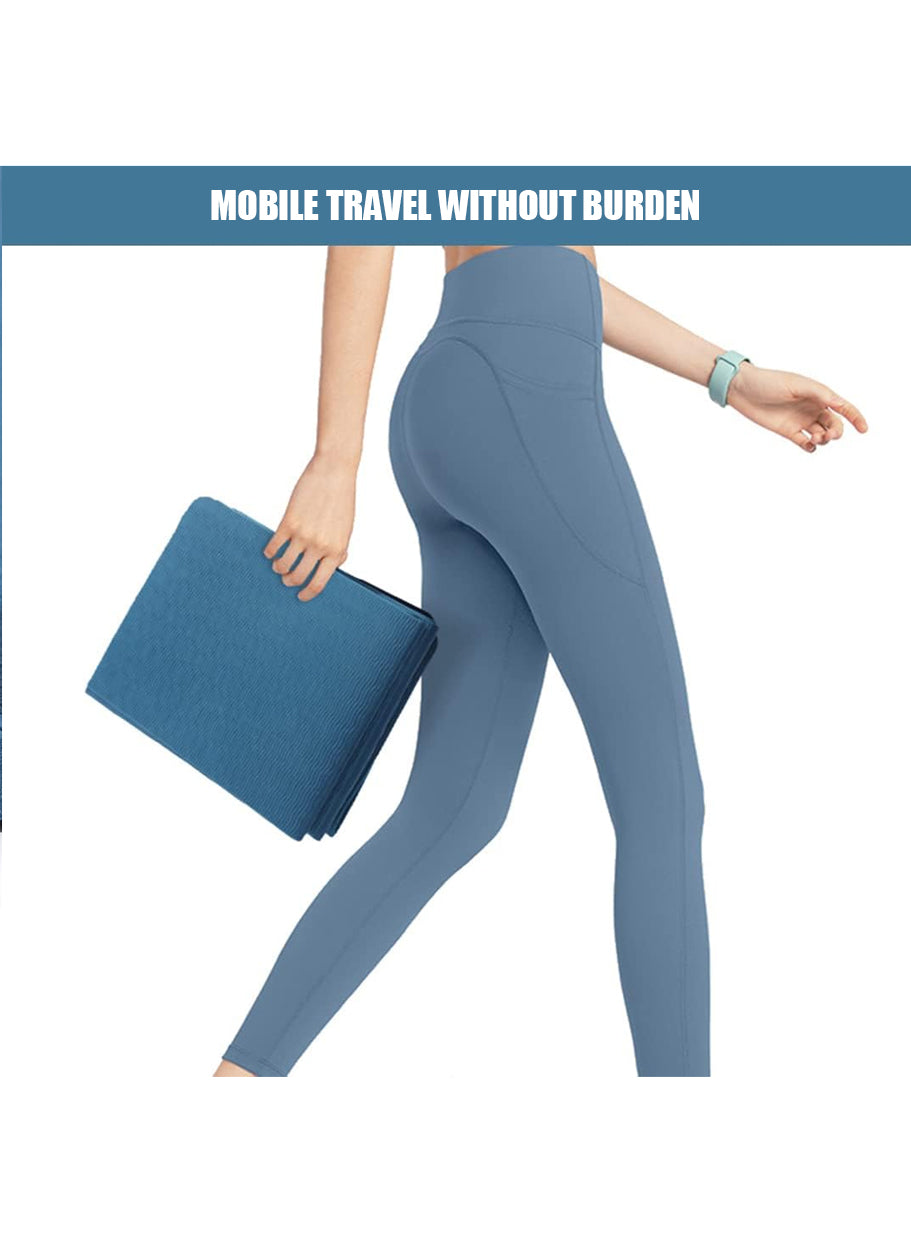 Portable Yoga Mat | High-density Foam Foldable Yoga Mat | Non-slip Yoga Mat | Eco-friendly TPE Material | Suitable for Yoga, Pilates, and Fitness during Travel