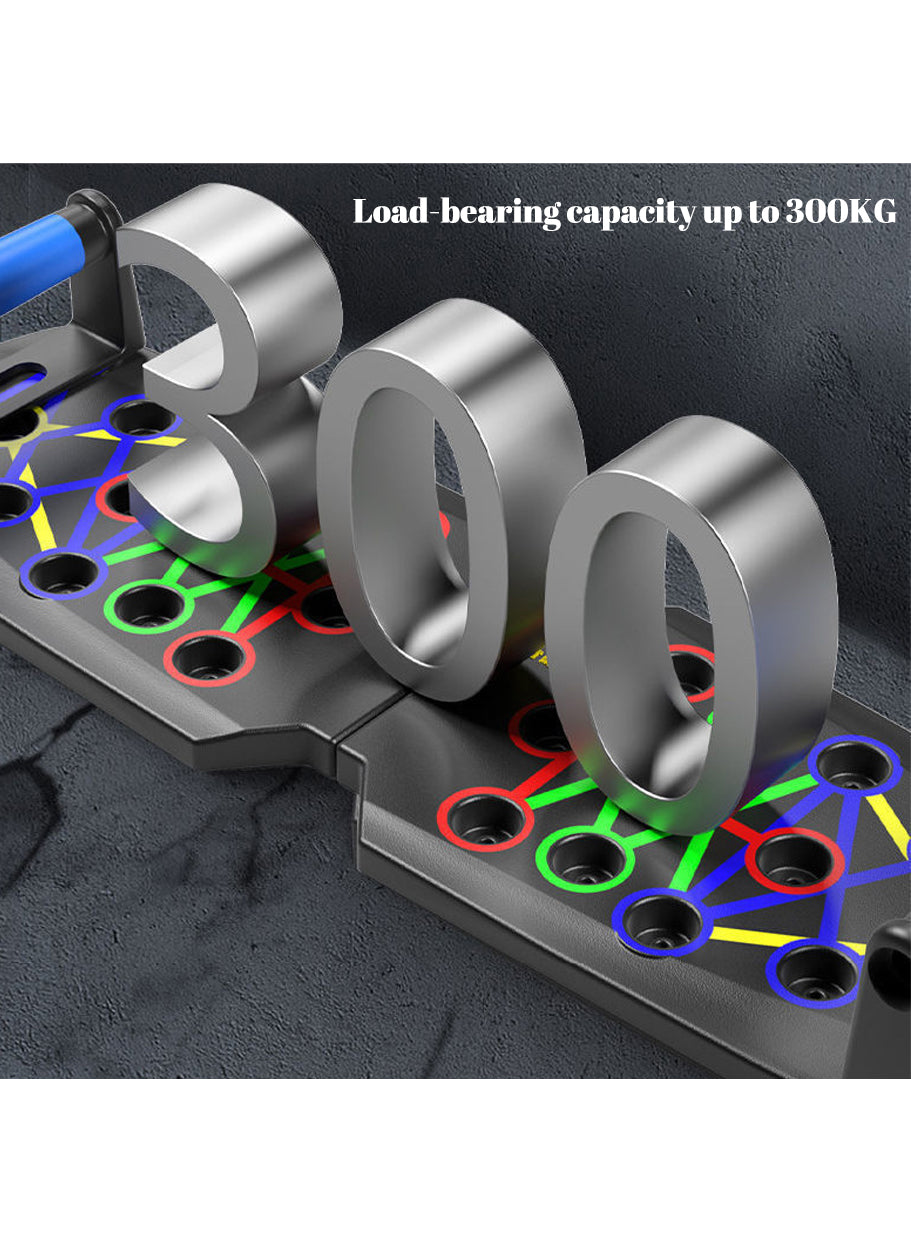 Multi-function push up board, portable push up board, with pull rope, foldable, can exercise chest and abdominal muscles. It can also exercise arms, core muscles and back muscles, suitable for both men and women.