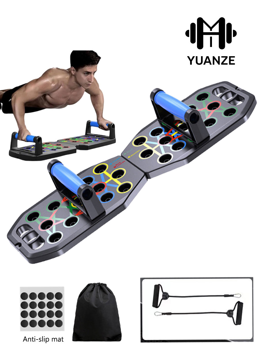 Multi-function push up board, portable push up board, with pull rope, foldable, can exercise chest and abdominal muscles. It can also exercise arms, core muscles and back muscles, suitable for both men and women.